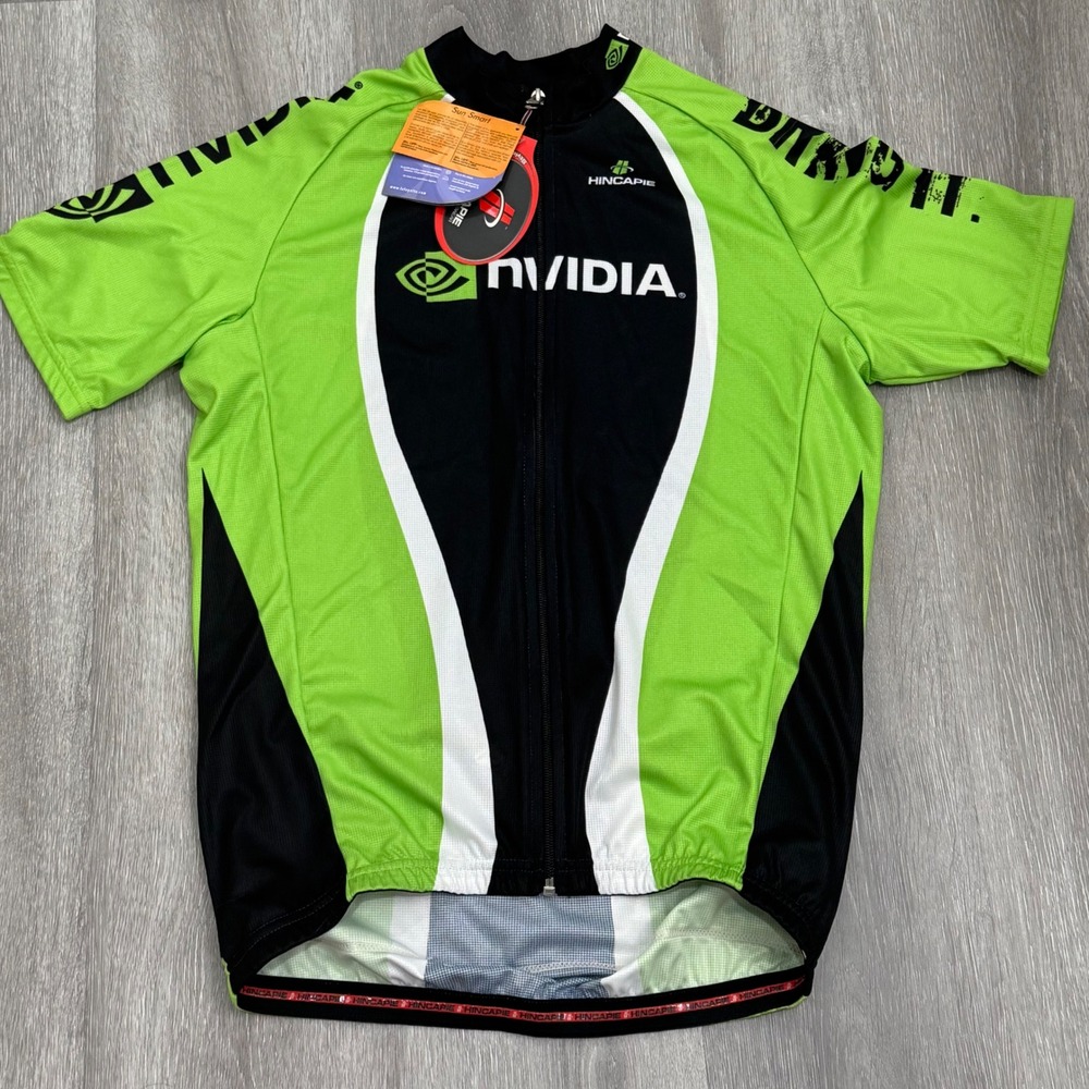 Hincapie NVIDIA Cycling Jersey Green XL Performance Bike Apparel Full Zip NWT